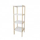 Estantería De Bambú Atma Home 4 Niveles Blanco Calado