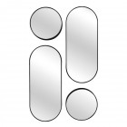 Set Espejos Decorativos Ovalados x 4 Unidades Negro