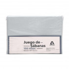 Juego De Sabanas Lisas King 100% Algodón Gris 150h