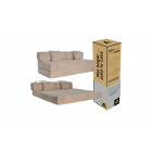 Sofá Cama En Caja 3 Cuerpos Atma Home Bouclé Beige Oscuro