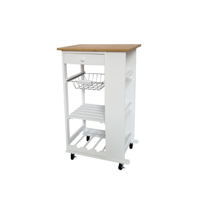 Carro Organizador Bambú Atma Home Blanco 