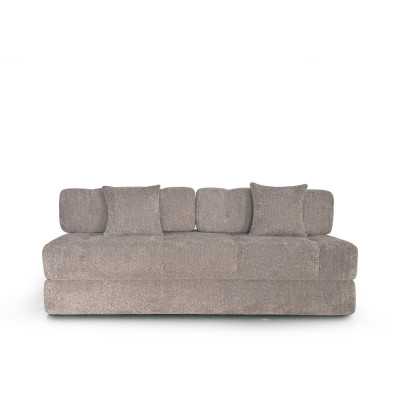 Sofá Cama En Caja 3 Cuerpos Atma Home Bouclé Beige Oscuro
