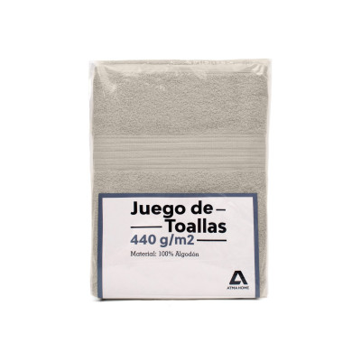 Set De Toallas Atma Home Beige 100% Algodón 440 Grs