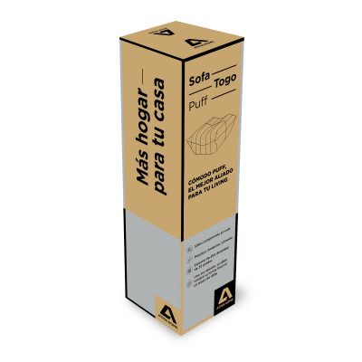 Puff En Caja Togo Atma Home Corderoy Gris Oscuro