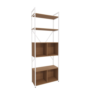 Estantería Tipo Industrial Atma 4 Niveles con Puertas Blanca