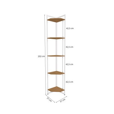 ESTANTERIA ESQUINERO DE 5 NIVELES TIPO INDUSTRIAL 202X31X42,5