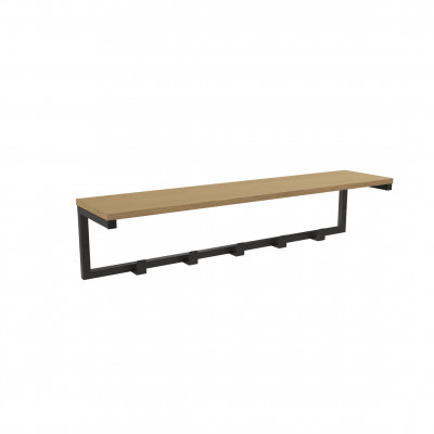 Perchero Tipo Industrial Atma Home Con Estante Negro