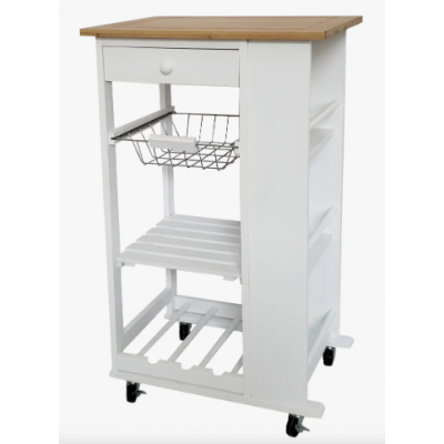 Carro Organizador Bambú Atma Home Blanco 