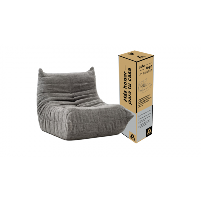 Sillón En Caja Togo 1 Cuerpo Atma Home Liso Gris