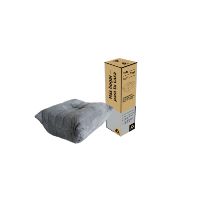 Puff En Caja Togo Atma Home Corderoy Gris Oscuro