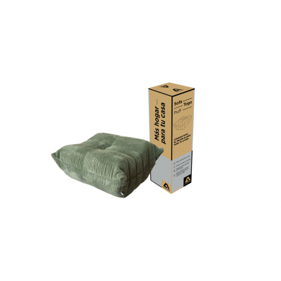 Puff En Caja Togo Atma Home Corderoy Verde Oscuro