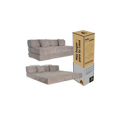 Sofá Cama En Caja 3 Cuerpos Atma Home Bouclé Beige