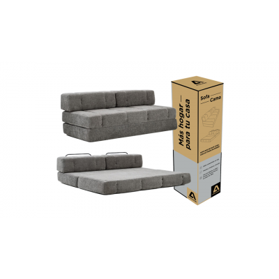 Sofá Cama En Caja 3 Cuerpos Atma Home Bouclé Gris