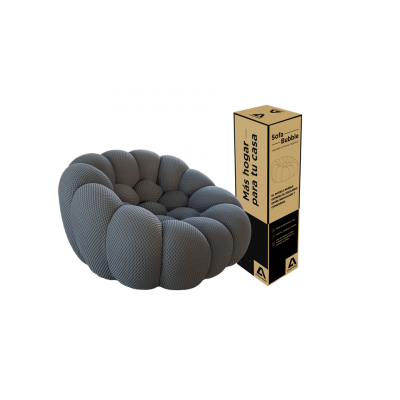 Sillón En Caja Bubble Atma Home Gris