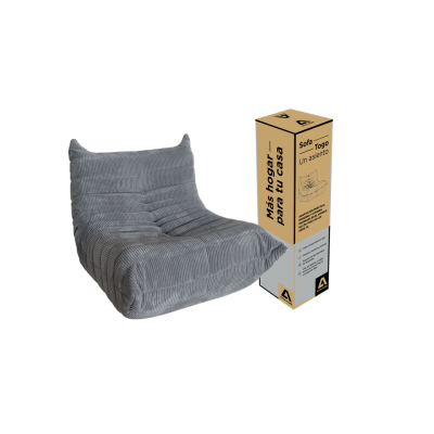 Sillón En Caja Togo 1 Cuerpo Atma Home Corderoy Gris Oscuro