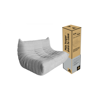 Sillón En Caja Togo 2 Cuerpos Atma Home Liso Beige