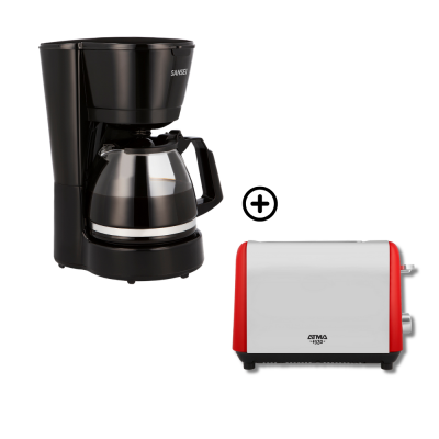 Combo Cafetera Sansei 0.75L + Tostadora Vintage Atma