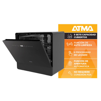 Lavavajillas Sobre Mesada Atma Set de 5 Cubiertos 