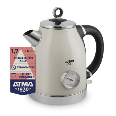 Pava eléctrica Vintage crema 1,7 lt  Atma