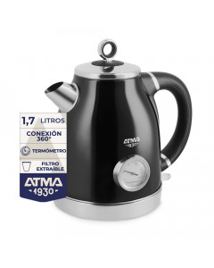 Pava Eléctrica Vintage Negra1,7 lt Atma